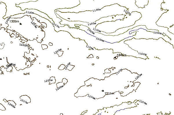 Mountain peaks around Lone Butte (British Columbia)