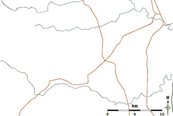 Roads and rivers around Long Crag