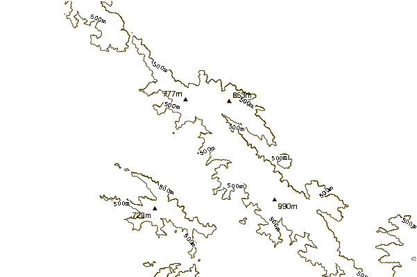 Mountain peaks around Long Ridge (San Mateo County, California)