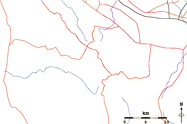 Roads and rivers around Long Ridge (San Mateo County, California)