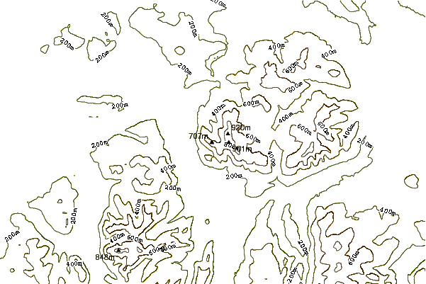 Mountain peaks around Long Side