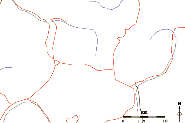 Roads and rivers around Lookout Peak