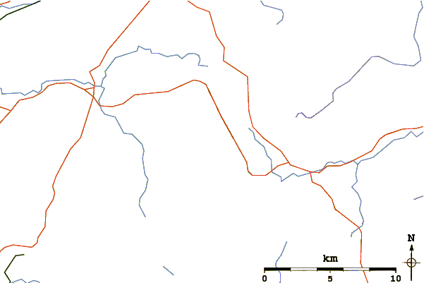 Roads and rivers around Lord's Seat