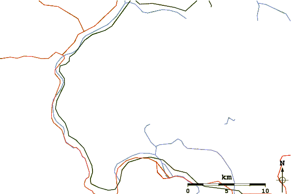 Roads and rivers around Loser (mountain)