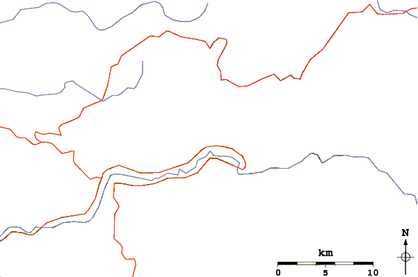 Roads and rivers around Lost Arrow Spire