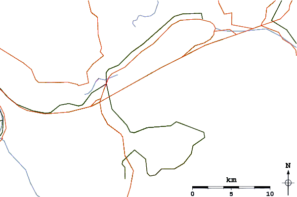 Roads and rivers around Loucherhorn