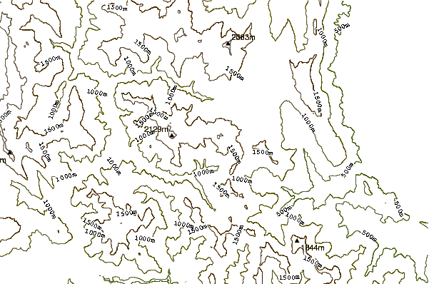 Mountain peaks around Loupata