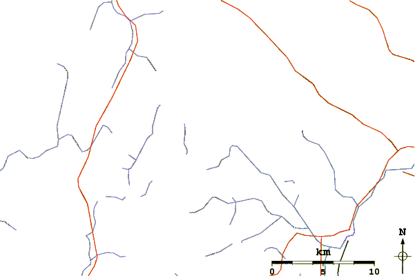 Roads and rivers around Lovewell Mountain