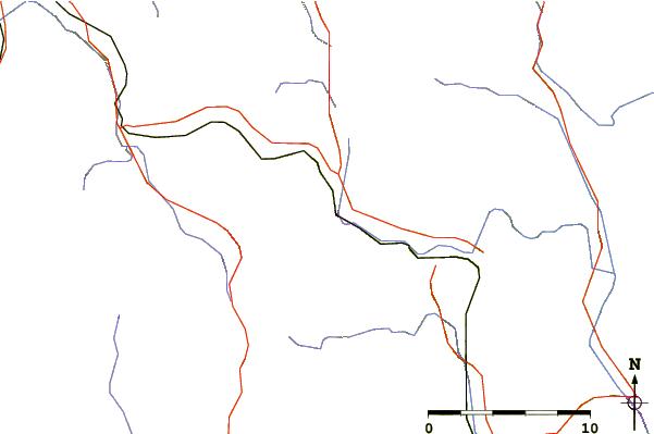 Roads and rivers around Ludlow Mountain