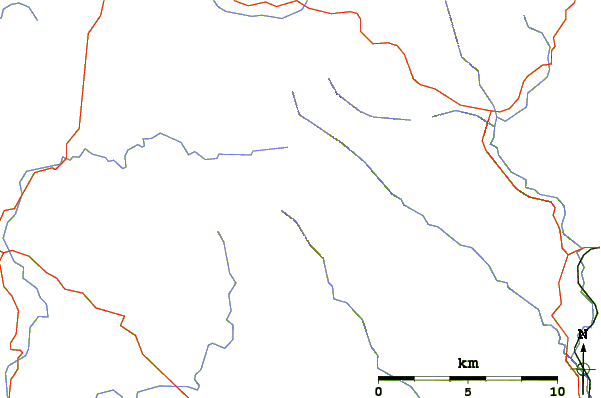 Roads and rivers around Lugnaquilla