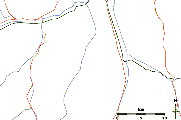 Roads and rivers around Lüschgrat