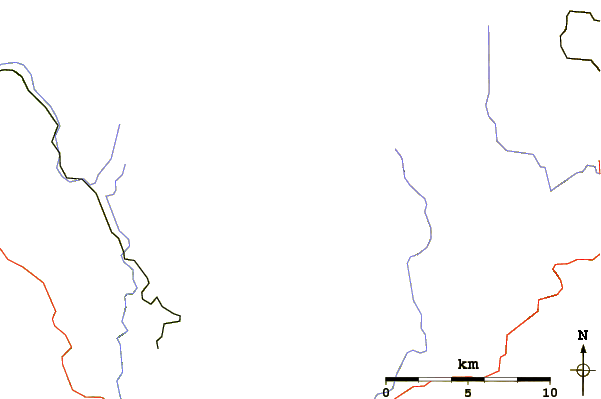 Roads and rivers around Lusen (Bavaria)