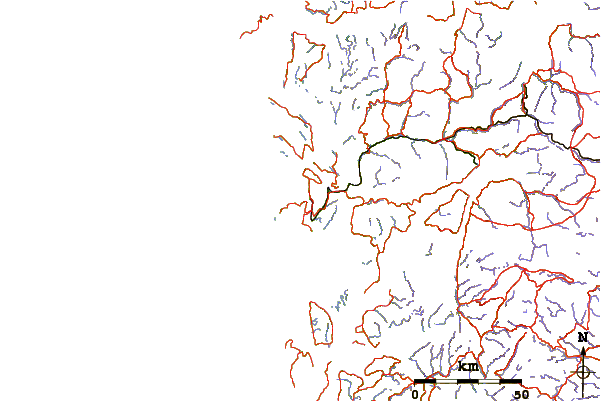 Roads and rivers around Lyderhorn