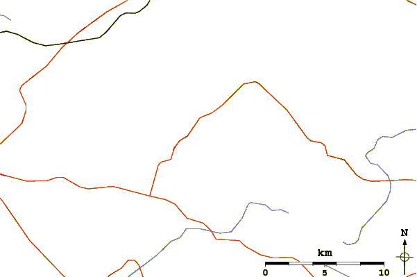 Roads and rivers around Lysica or Łysica