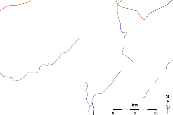 Roads and rivers around MacNaughton Mountain