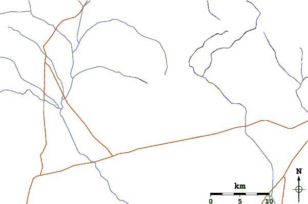 Roads and rivers around Macizo De Larancagua