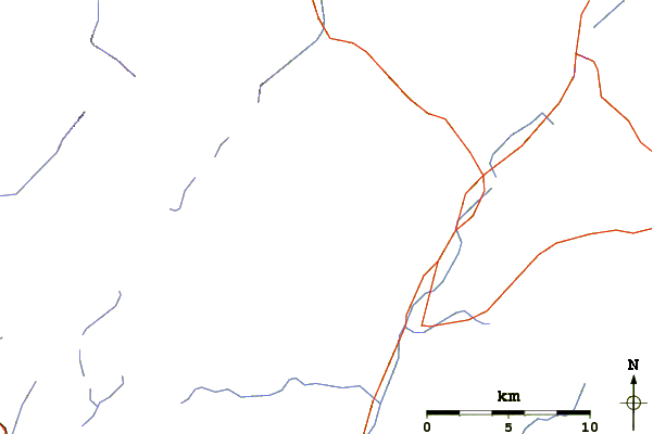 Roads and rivers around Macomb Mountain