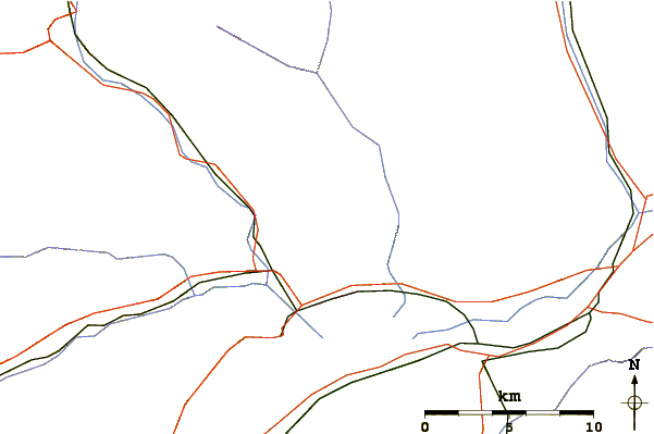 Roads and rivers around Madone (Locarno)