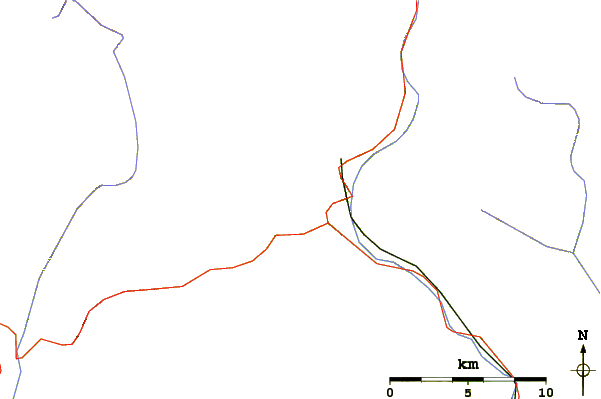 Roads and rivers around Madone di Càmedo