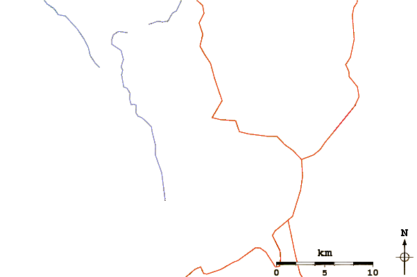 Roads and rivers around Maggies Peak