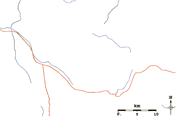 Roads and rivers around Maipo (volcano)