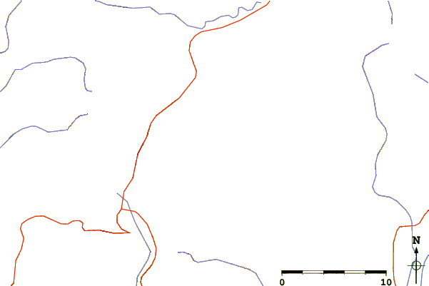 Roads and rivers around Maja e Thatë