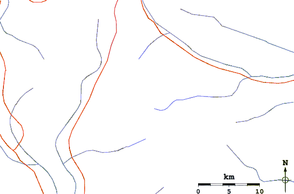 Roads and rivers around Cumbre de la Majadita