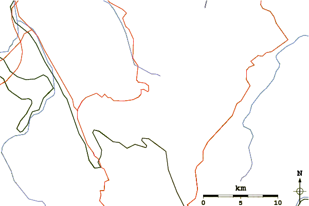 Roads and rivers around Majella