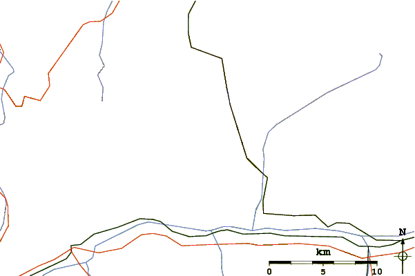 Roads and rivers around Majinghorn