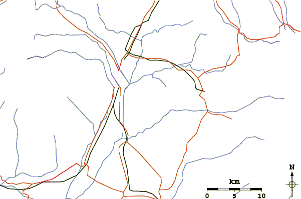 Roads and rivers around Malang Plain