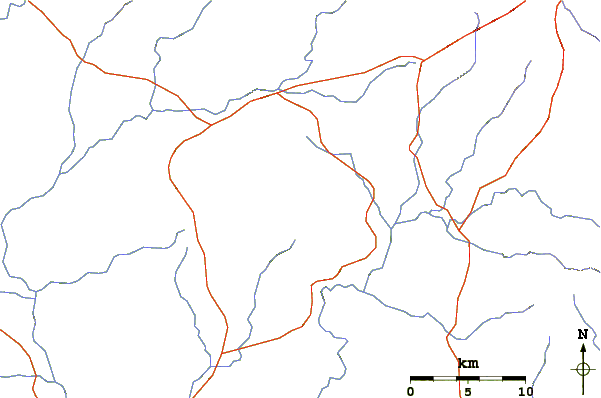 Roads and rivers around Malayagiri