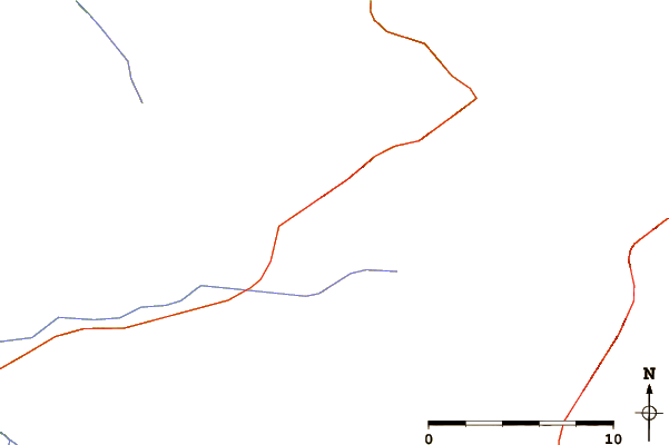 Roads and rivers around Malchin Peak