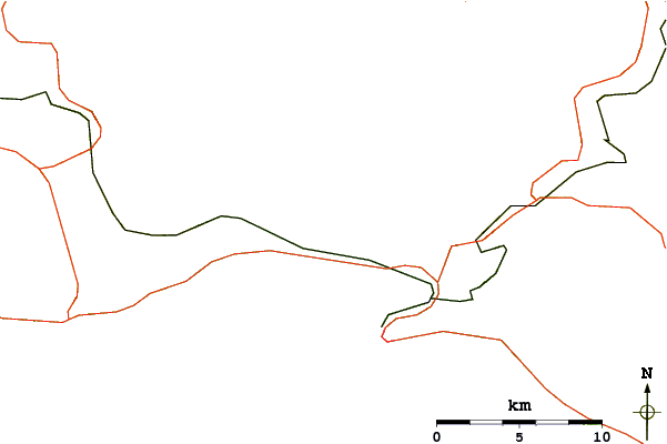 Roads and rivers around Mali Kozjak