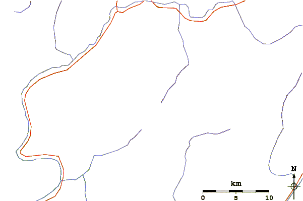 Roads and rivers around Malika Parbat