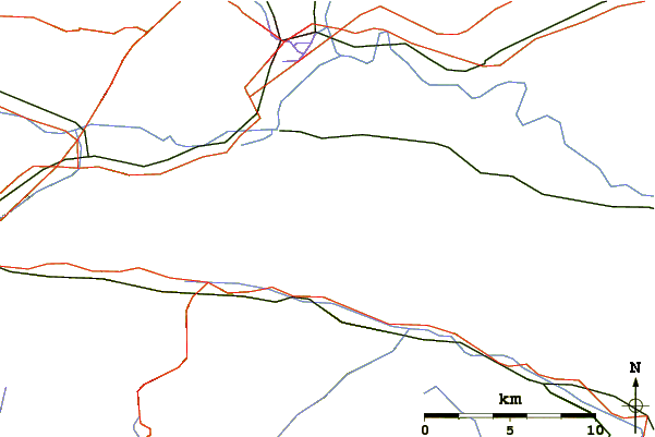 Roads and rivers around Maloško Poldne