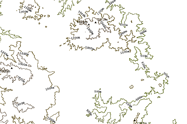 Mountain peaks around Managlase Plateau