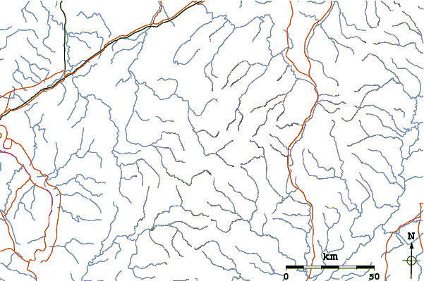 Roads and rivers around Manaraga