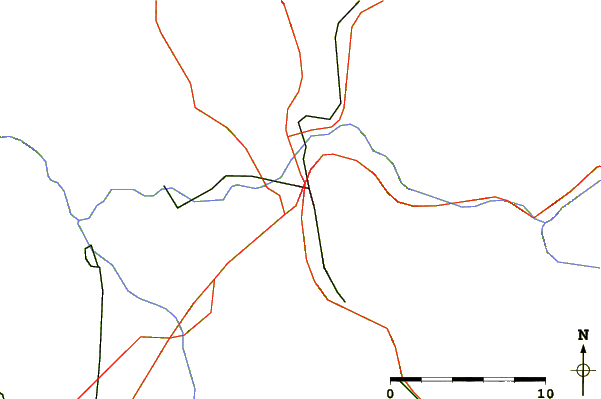 Roads and rivers around Mandallaz mountain