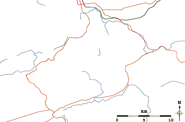 Roads and rivers around Mangerton Mountain