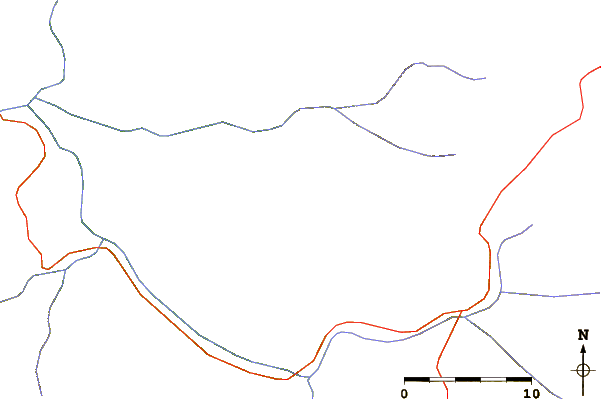 Roads and rivers around Manimahesh Kailash Peak