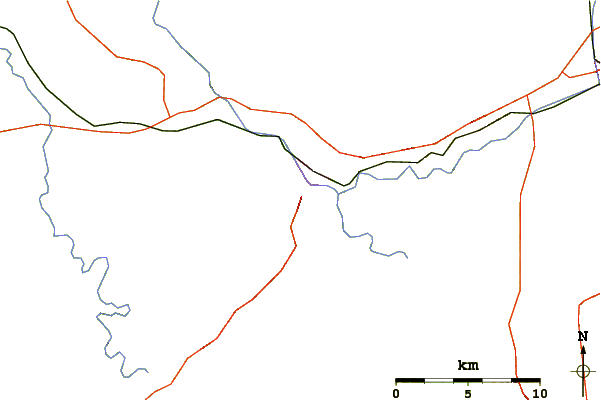 Roads and rivers around Mansface Hill