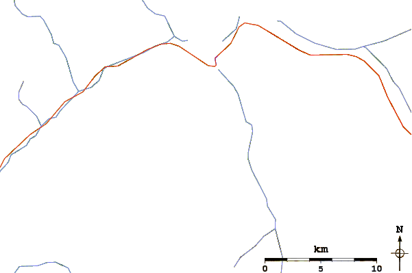 Roads and rivers around Mantis Peak