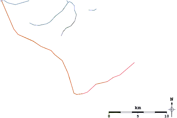 Roads and rivers around Manzanita Peak