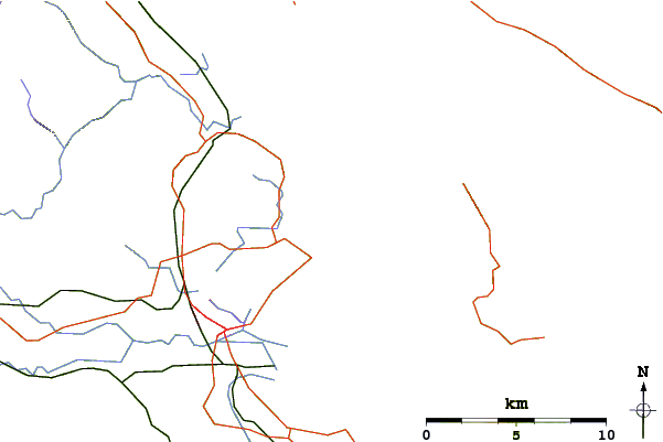 Roads and rivers around Maple Mountain (British Columbia)