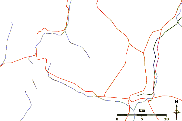 Roads and rivers around Maple Mountain (Washington)