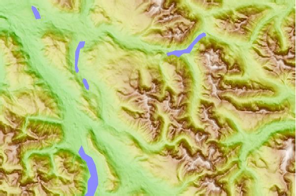 Surf breaks located close to Maquilla Peak (Sutton Range)