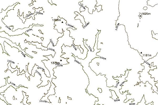 Mountain peaks around Marble Mountain-Trout Creek Hill