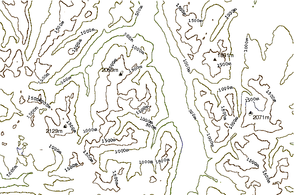 Mountain peaks around Marble Peak (British Columbia)