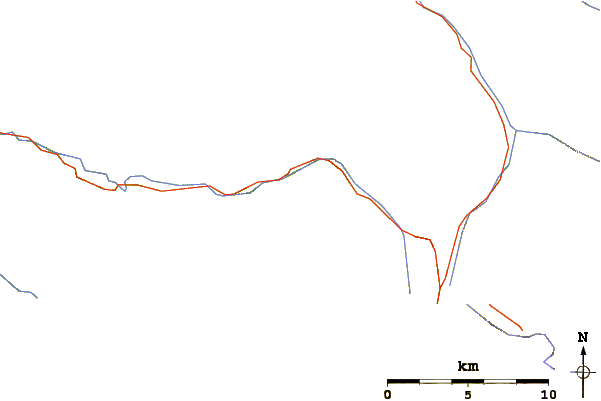 Roads and rivers around Marble Peak