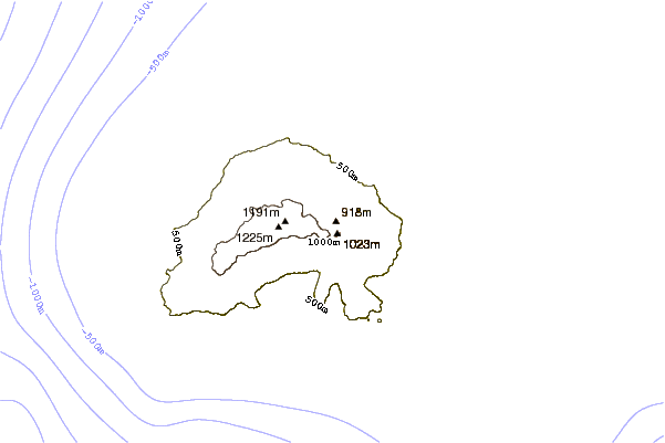 Mountain peaks around Marion Island